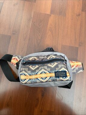 Pendleton Gray Aztec-Pattern Waist Pack with Yellow & Blue Accents